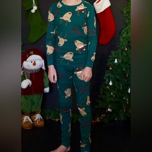 Carter's Green Holiday Reindeer Pajama Top